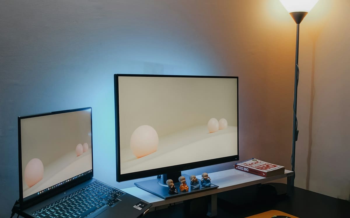 Google Display Ads Demand Gen migration dashboard on a laptop in an office