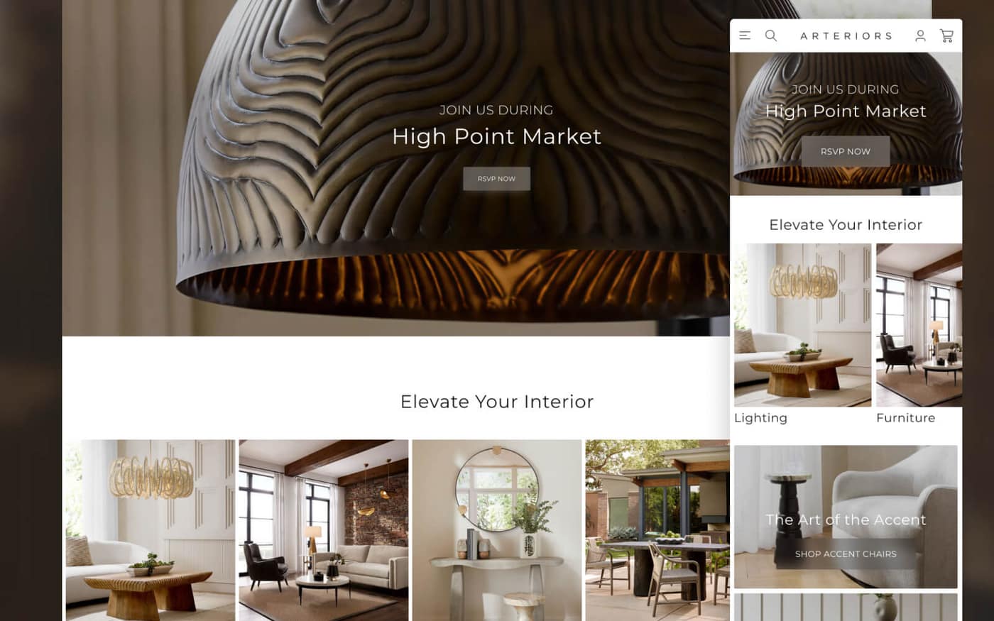 Arteriors Magento homepage
