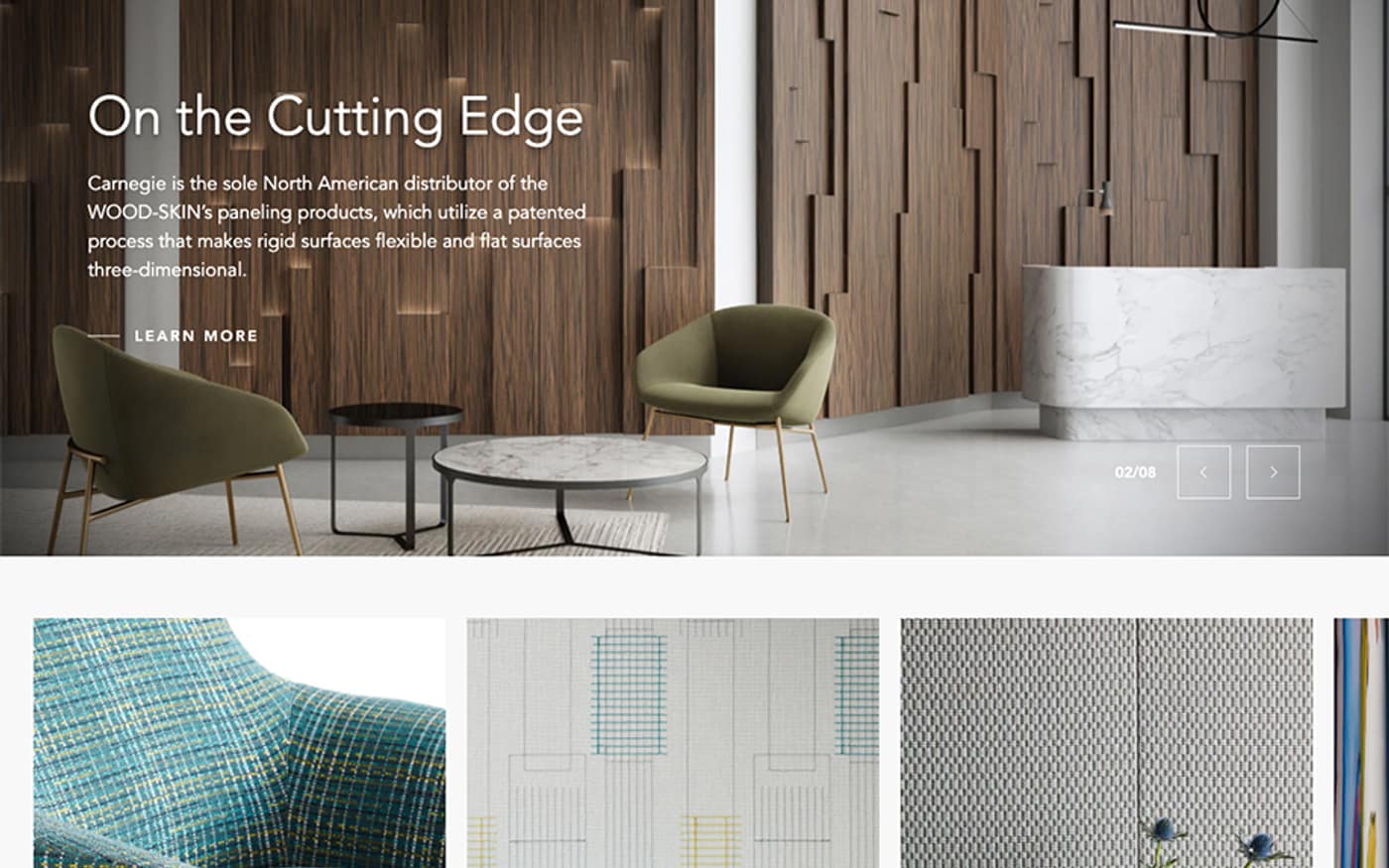 Carnegie Fabrics Magento homepage