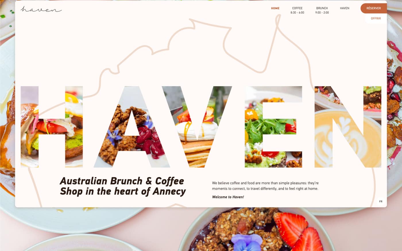 Haven Coffee + Kitchen Drupal homepage
