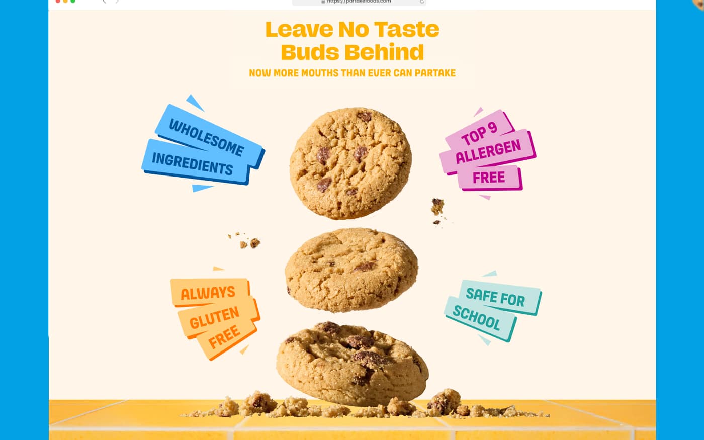 Partake Foods Shopify homepage