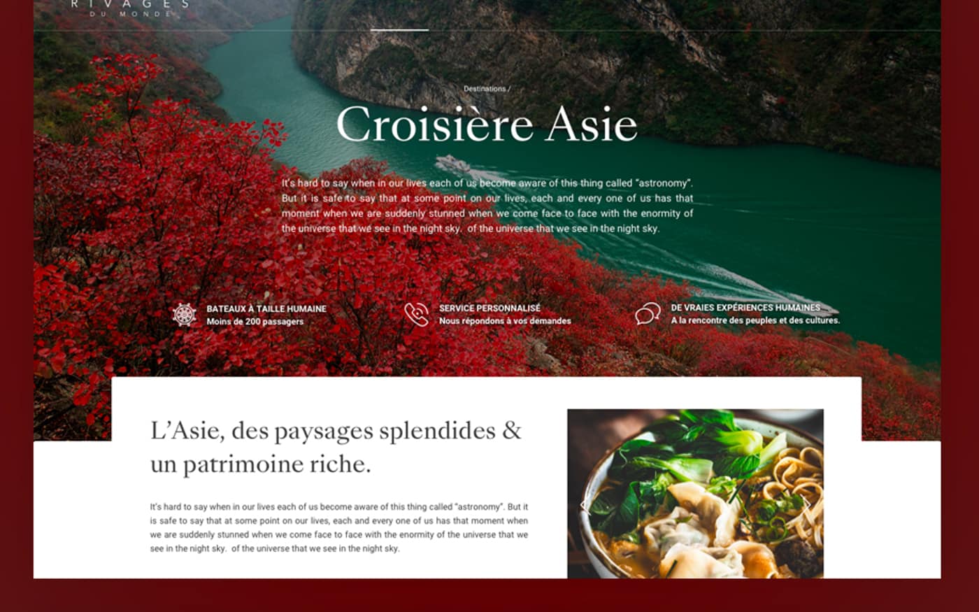 Rivages du Monde Magento homepage