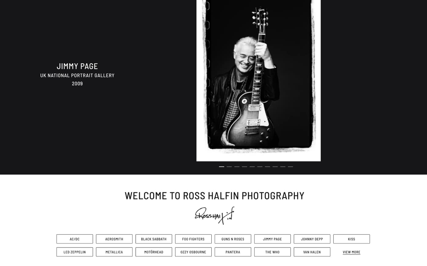 Ross Halfin Photography homepage