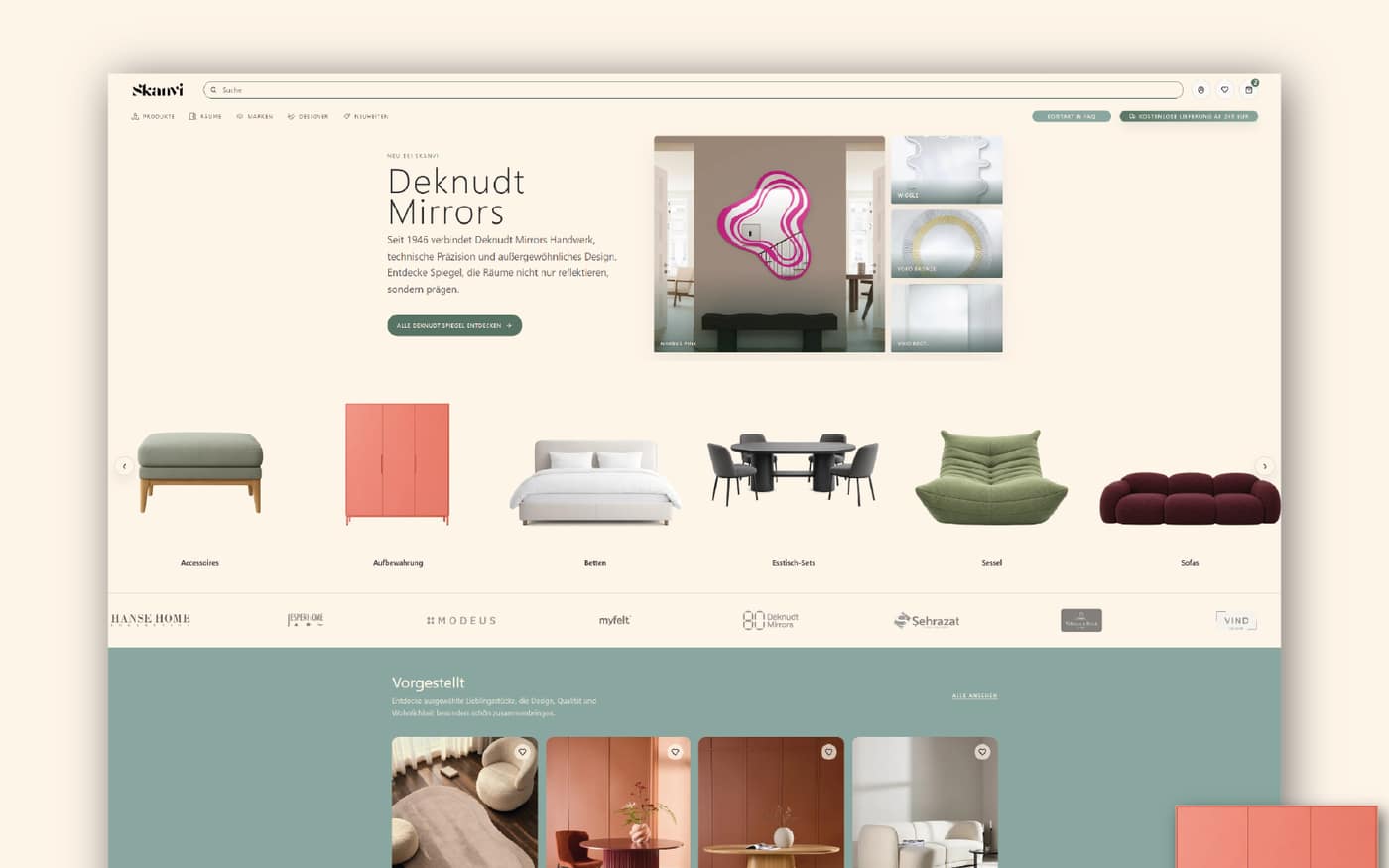 Skanvi furniture homepage