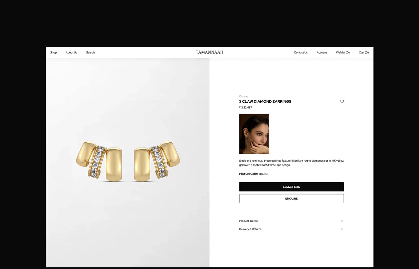 Tamannaah product page layout
