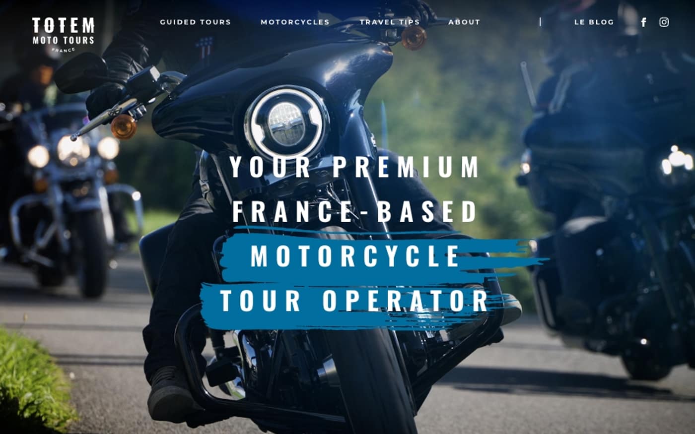 Totem Moto Tours Drupal homepage