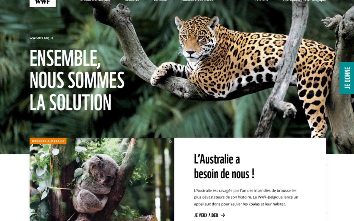 WWF Belgium Drupal homepage